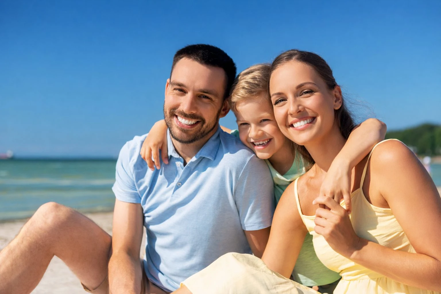 Happy family relaxing together at home — direct insurance billing at Sundent